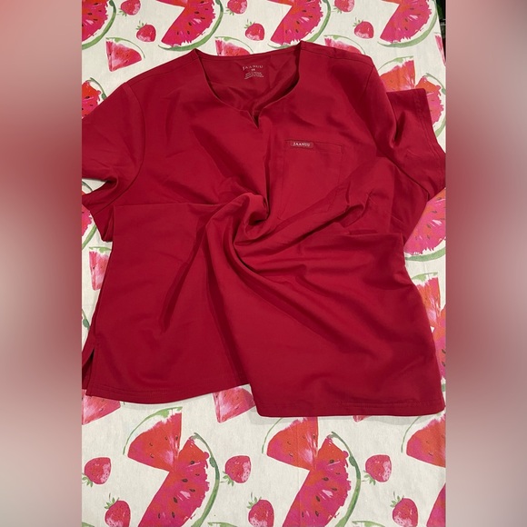 Jaanuu scrub set in garnet scrub top AND bottoms - Picture 7 of 7